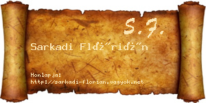 Sarkadi Flórián névjegykártya